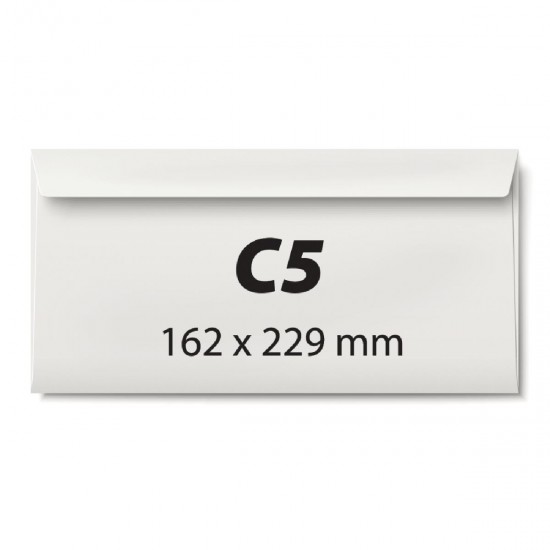 Plic C5, 162 x 229 mm, alb, banda silicon, 80 g/mp, 25 bucati/set